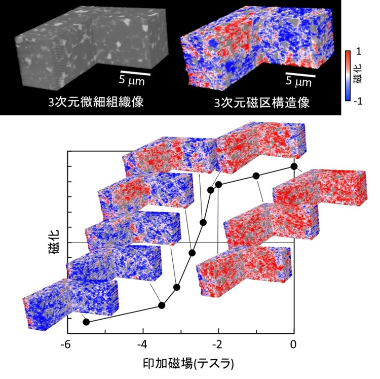鈴木教授らの研究グループが最先端の永久磁石材料内部の微小磁石の振舞いを３次元で透視